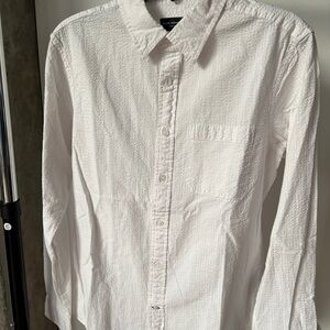 Club Monaco White Casual Button Down Shirt